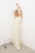 Ruched Chiffon Maxi Dress - Buttermilk