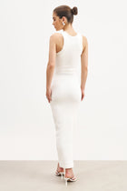 Heavy Ribbed Racer Maxi Dress - Ivory