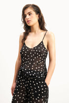 Chiffon V Neck Camisole Top -  Maxi Polka Dot