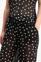 Chiffon Relaxed Wide Leg Trousers - Maxi Polka Dot