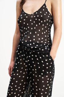 Chiffon V Neck Camisole Top -  Maxi Polka Dot