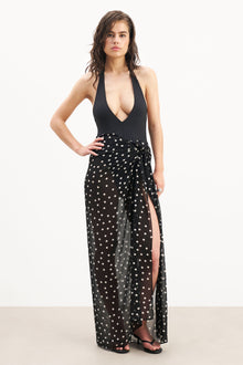 Chiffon Maxi Polka Dot Sarong -  Maxi Polka Dot