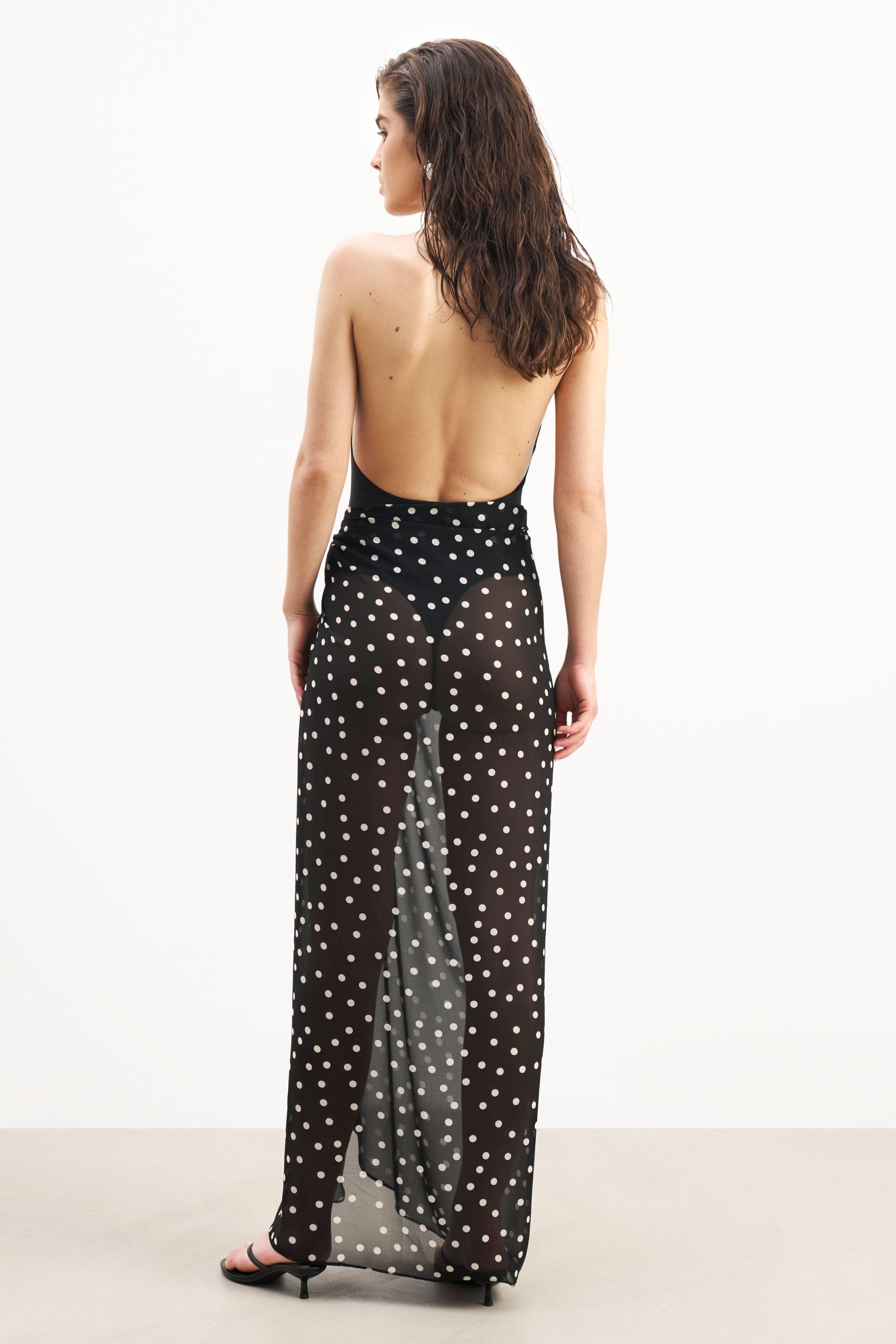 Chiffon Maxi Polka Dot Sarong -  Maxi Polka Dot
