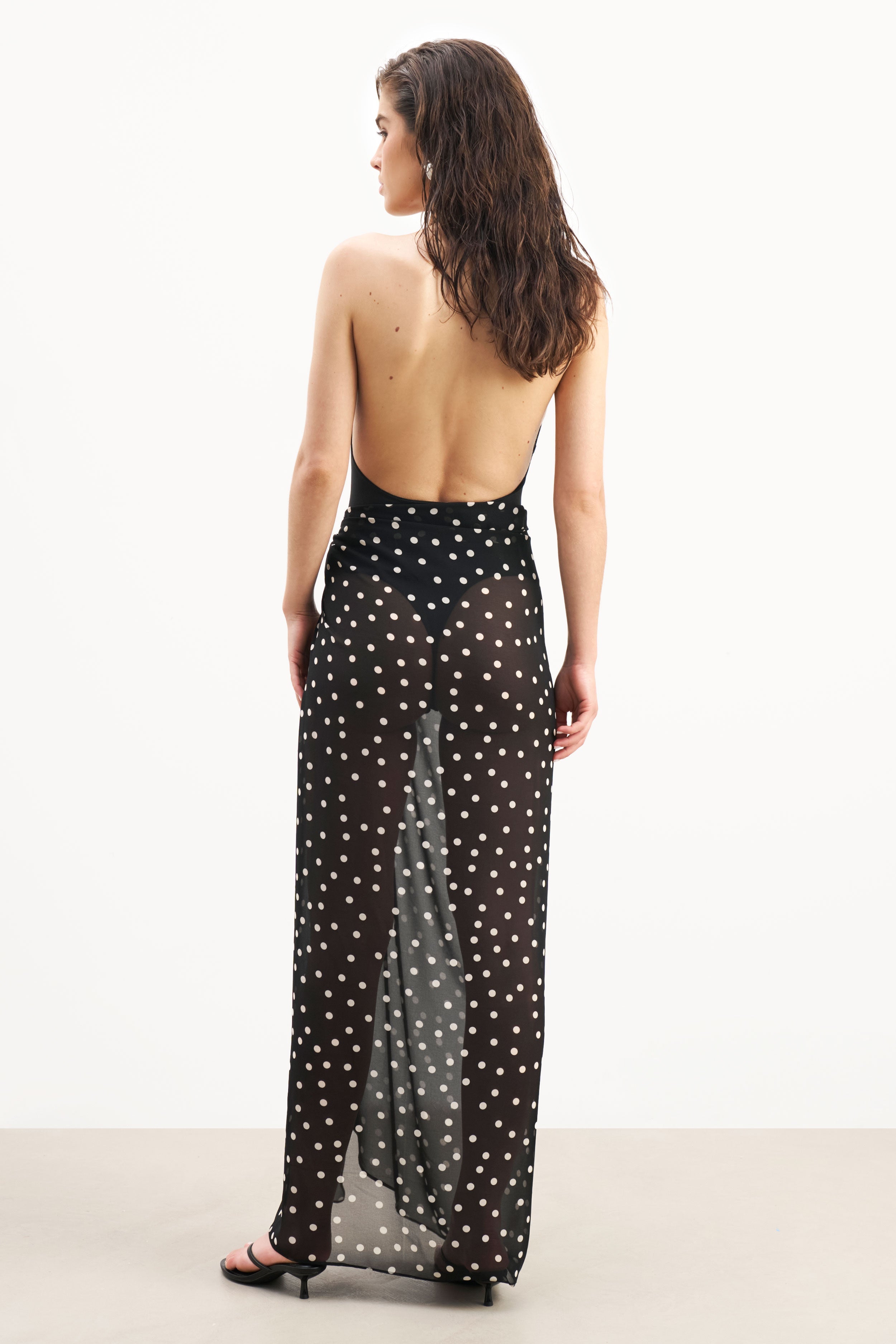 Chiffon Maxi Polka Dot Sarong -  Maxi Polka Dot