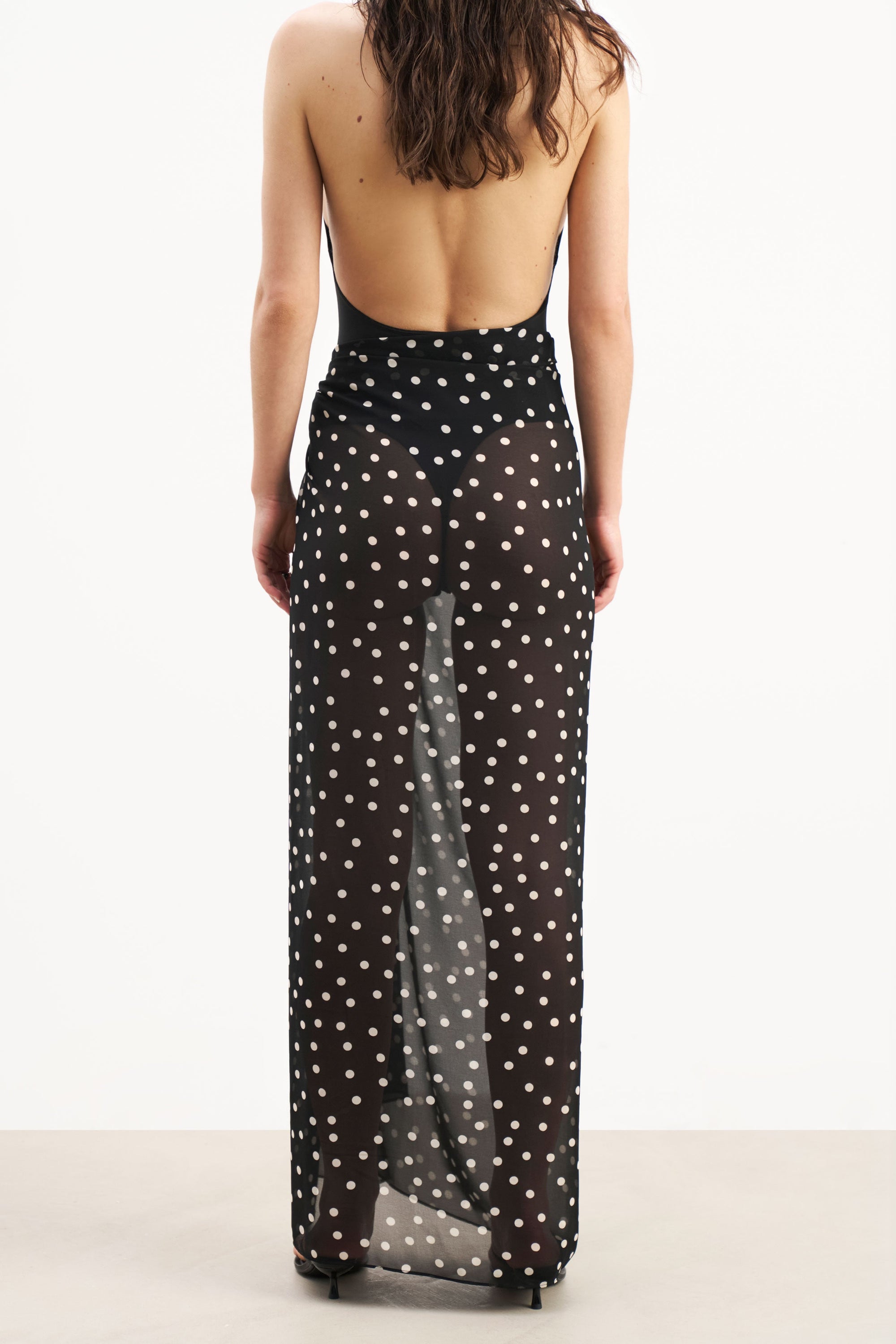 Chiffon Maxi Polka Dot Sarong -  Maxi Polka Dot