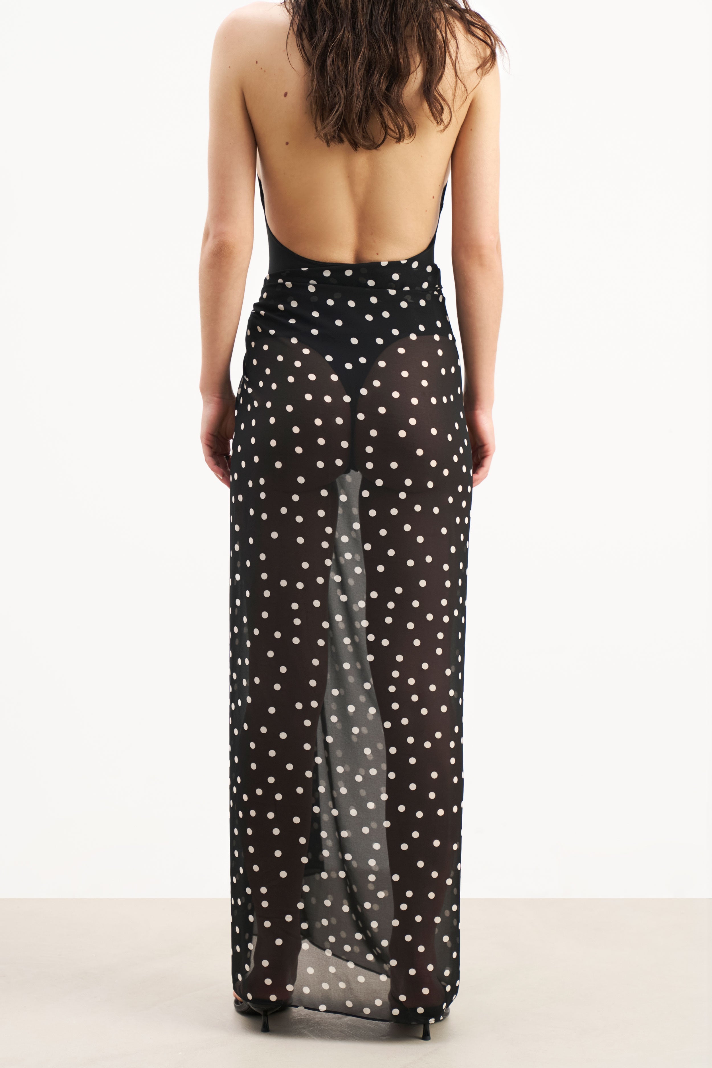 Chiffon Maxi Polka Dot Sarong -  Maxi Polka Dot