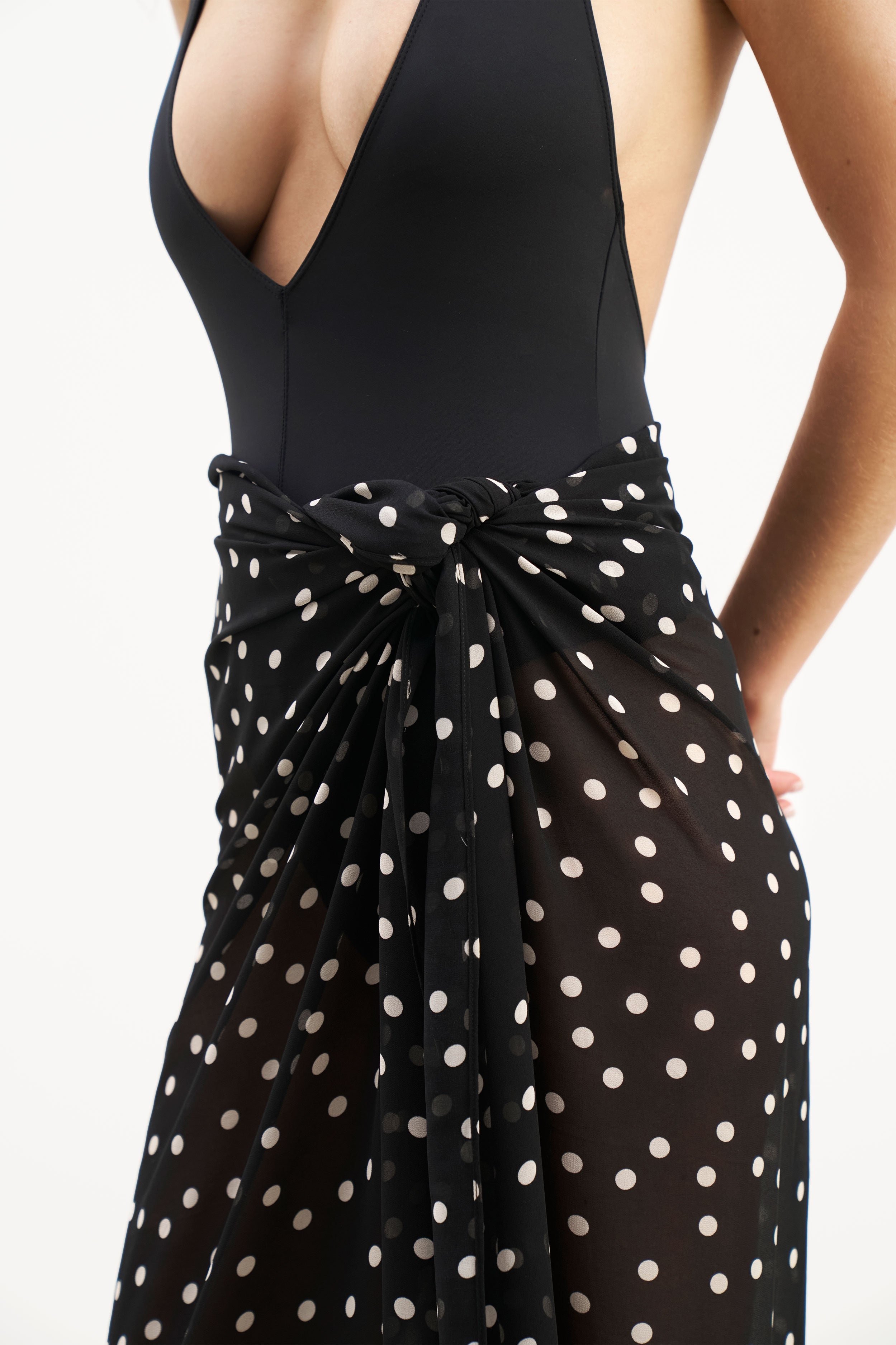 Chiffon Maxi Polka Dot Sarong -  Maxi Polka Dot