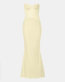 Satin Corset Gown with Sweetheart Neckline - Buttermilk