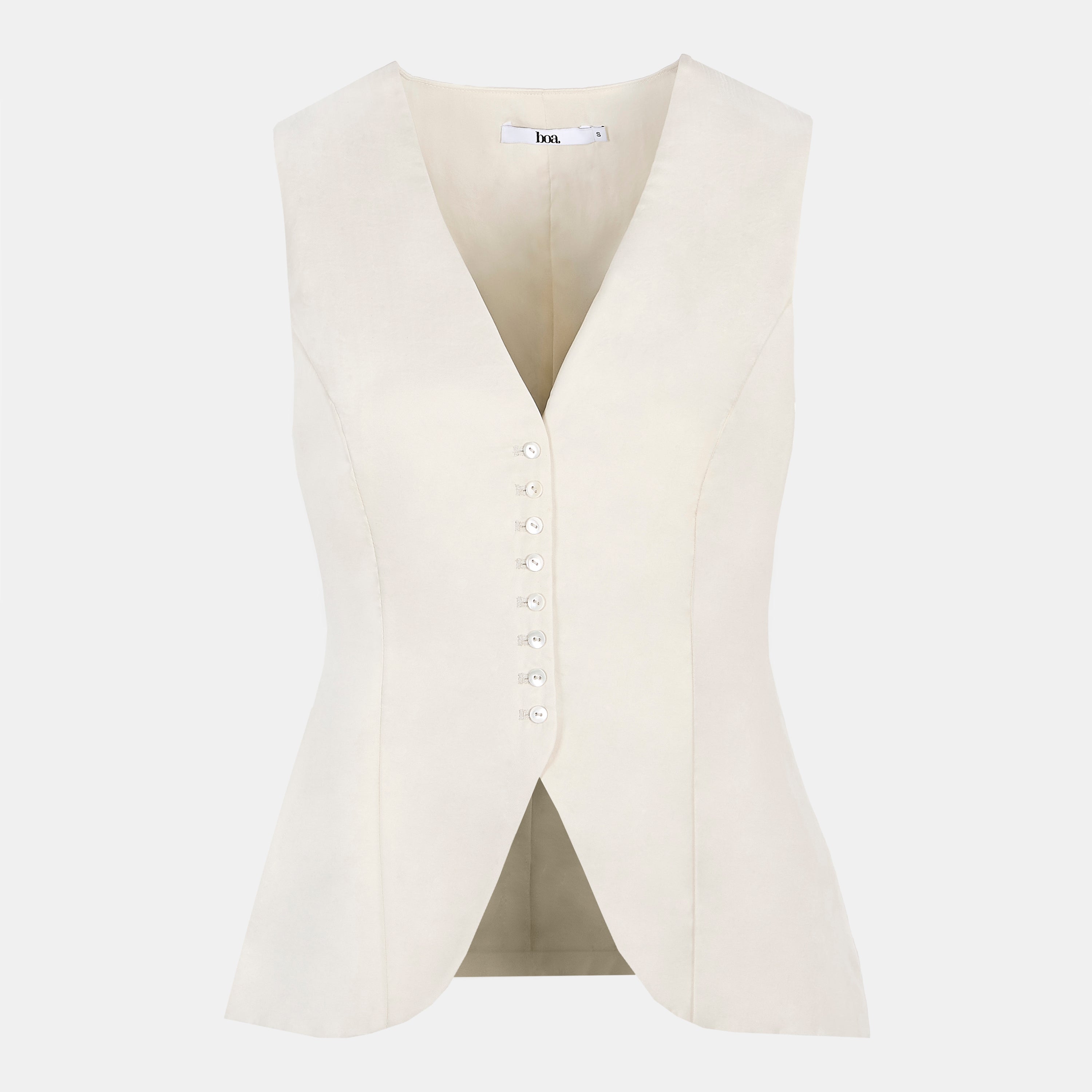 Cupro Delicate Peplum Waistcoat - Champagne | BOA
