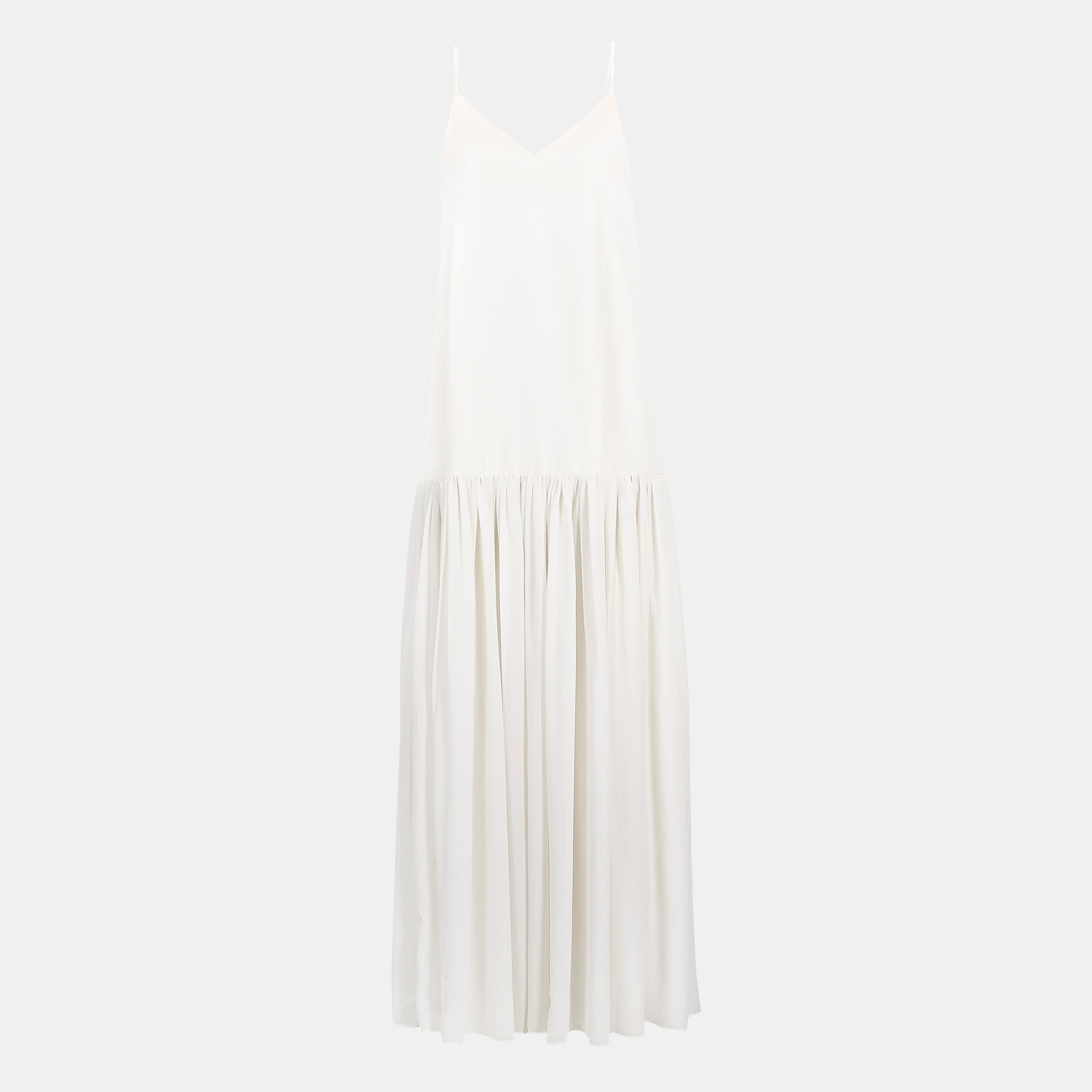 Flowing Dropped Waist Maxi Dress - Cream | BOA Flowing Dropped Waist Maxi Dress - Cream | BOA