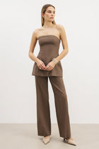 Strapless Linen A Line Bodice - Truffle