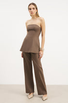 Strapless Linen A Line Bodice - Truffle