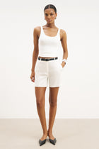 Tailored Linen Shorts - White