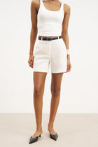 Tailored Linen Shorts - White