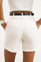 Tailored Linen Shorts - White