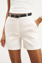 Tailored Linen Shorts - White