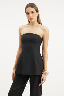 Strapless Linen A Line Bodice - Black