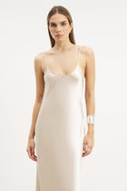Satin Scoop Neck Camisole Maxi Dress - Champagne