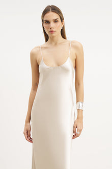 Satin Scoop Neck Camisole Maxi Dress - Champagne