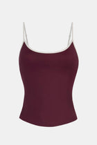 Base Contrast Trim Cami Top - Merlot/Tofu