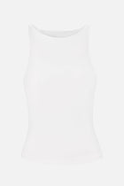 Boat Neck Tank Top - White