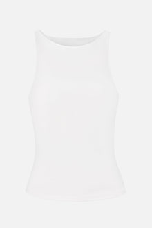 Boat Neck Tank Top - White