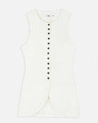 Tailored Linen Peplum Waistcoat - White
