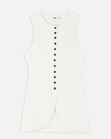Tailored Linen Peplum Waistcoat - White