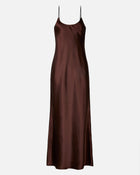Satin Scoop Neck Camisole Maxi Dress - Carob