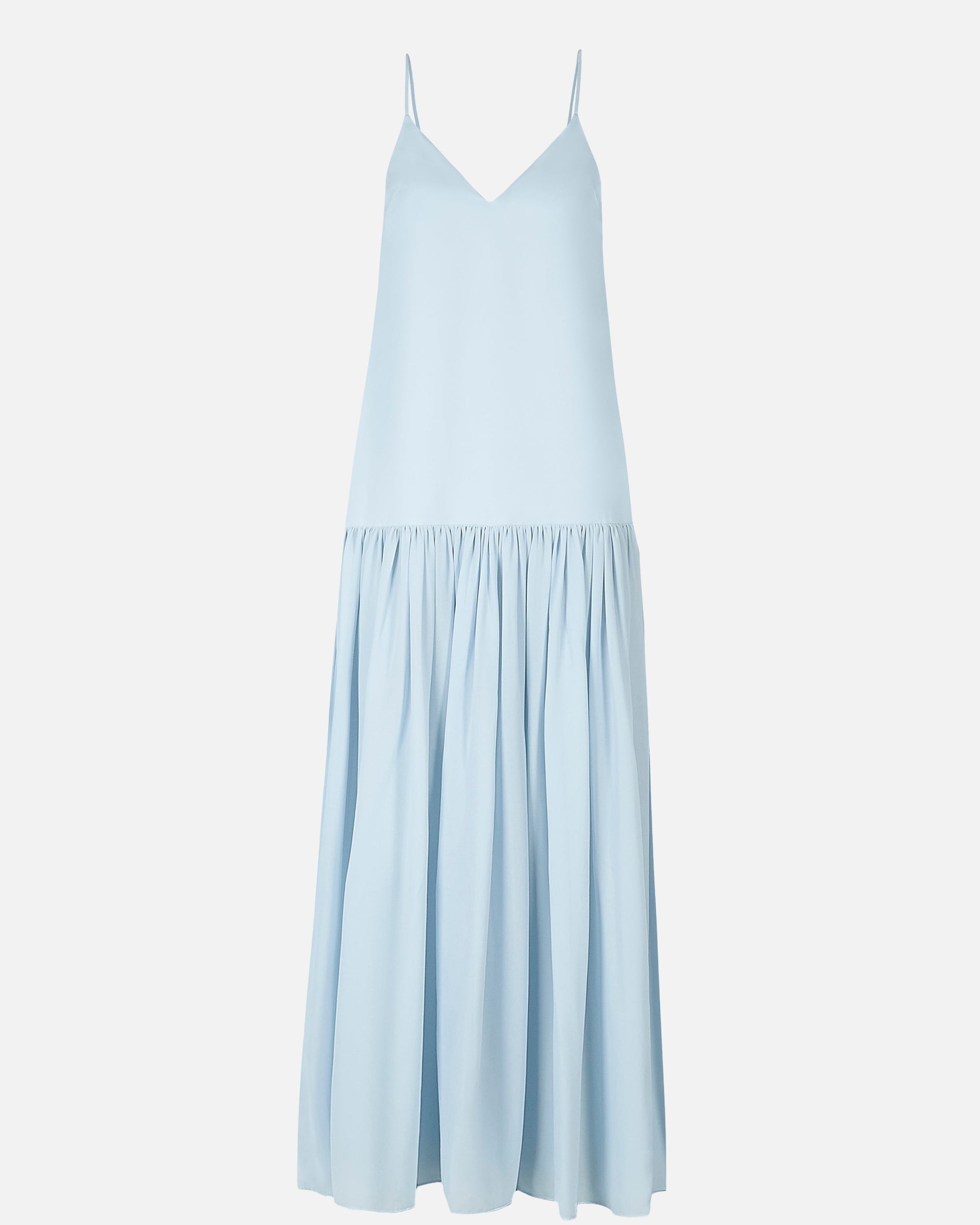 Flowing Dropped Waist Maxi Dress - Powder Blue | BOA Flowing Dropped Waist Maxi Dress - Powder Blue | BOA