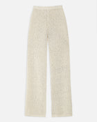 Crochet Knit Wide Leg Trousers - Cream