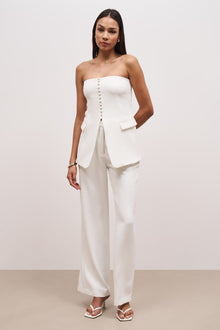Strapless Peplum Bodice - White