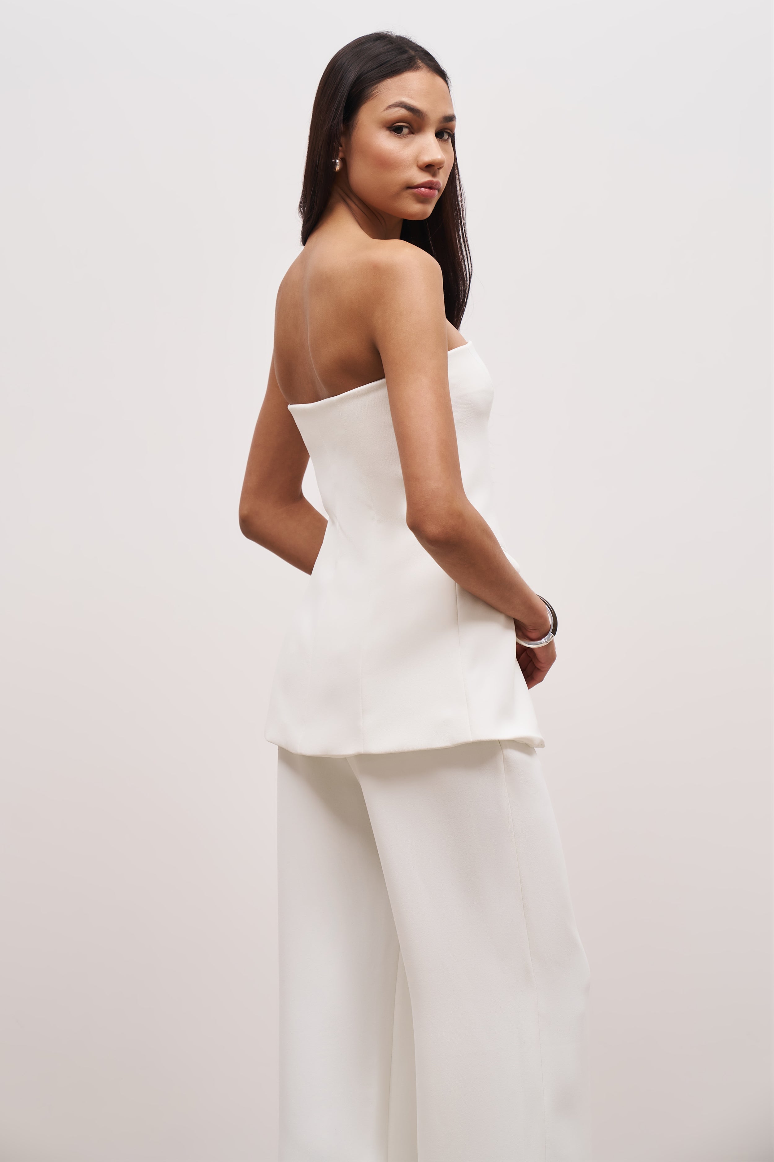Strapless Peplum Bodice - White