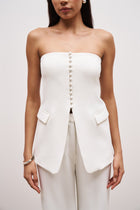 Strapless Peplum Bodice - White