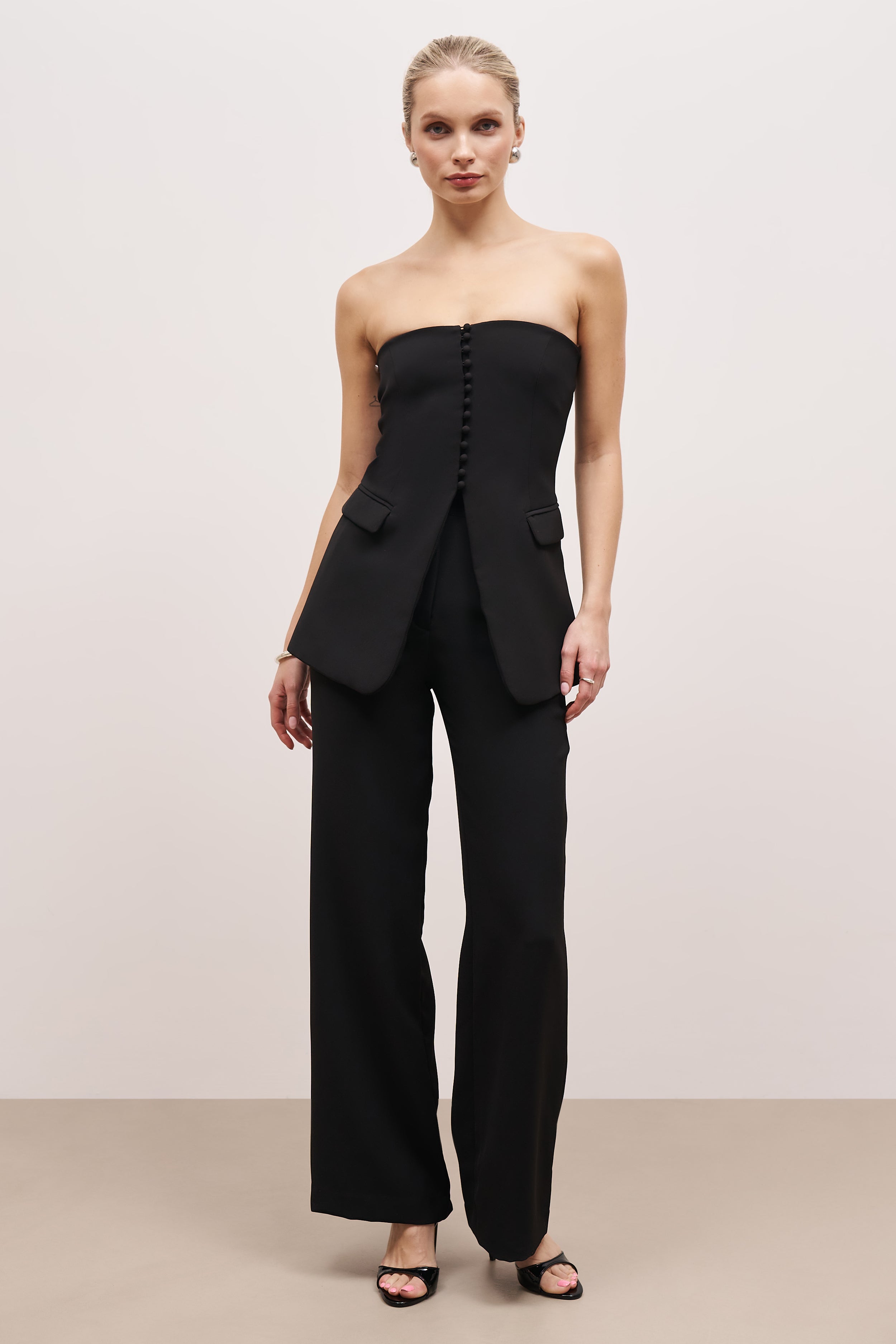 Strapless Peplum Bodice - Black