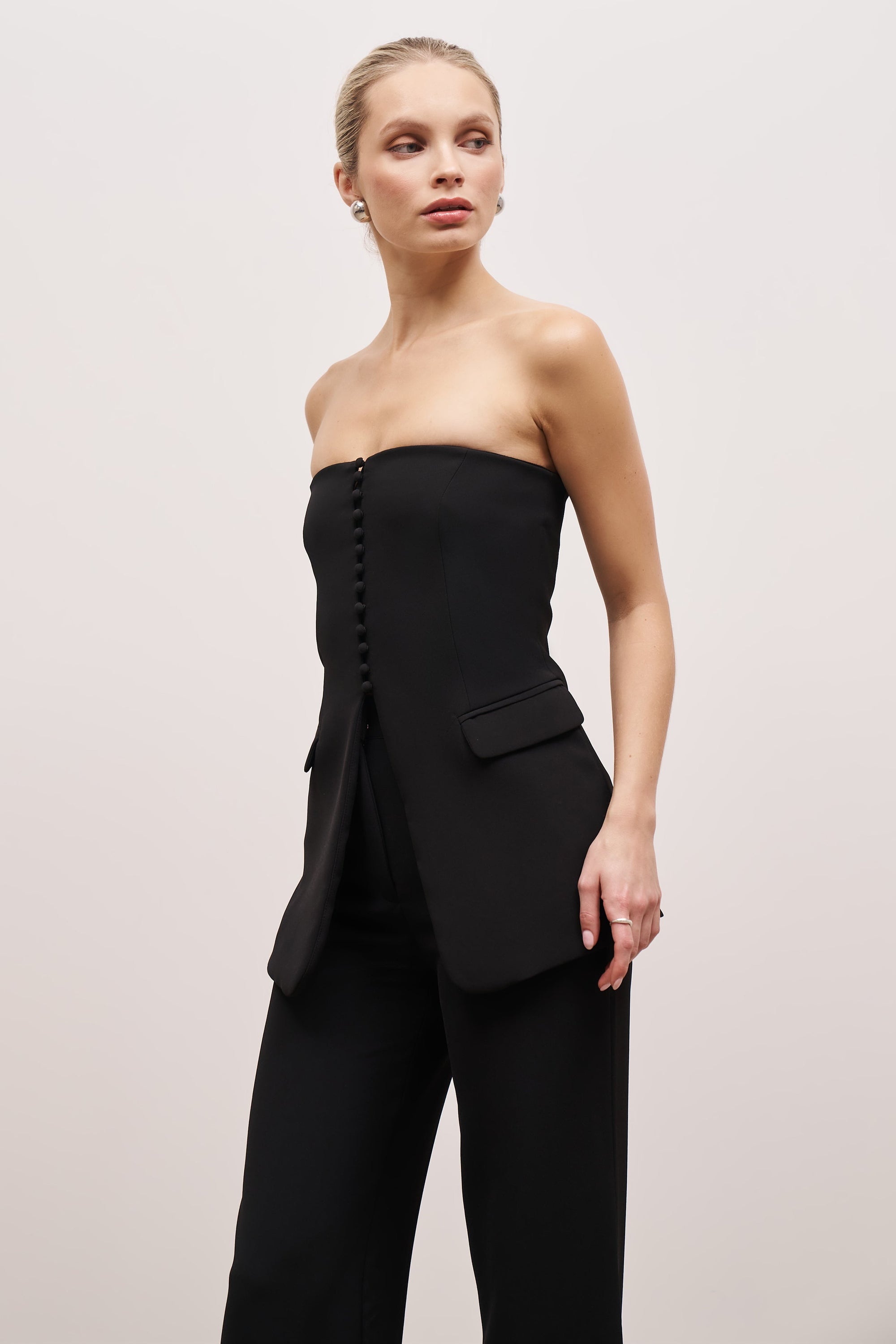 Strapless Peplum Bodice - Black