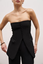 Strapless Peplum Bodice - Black