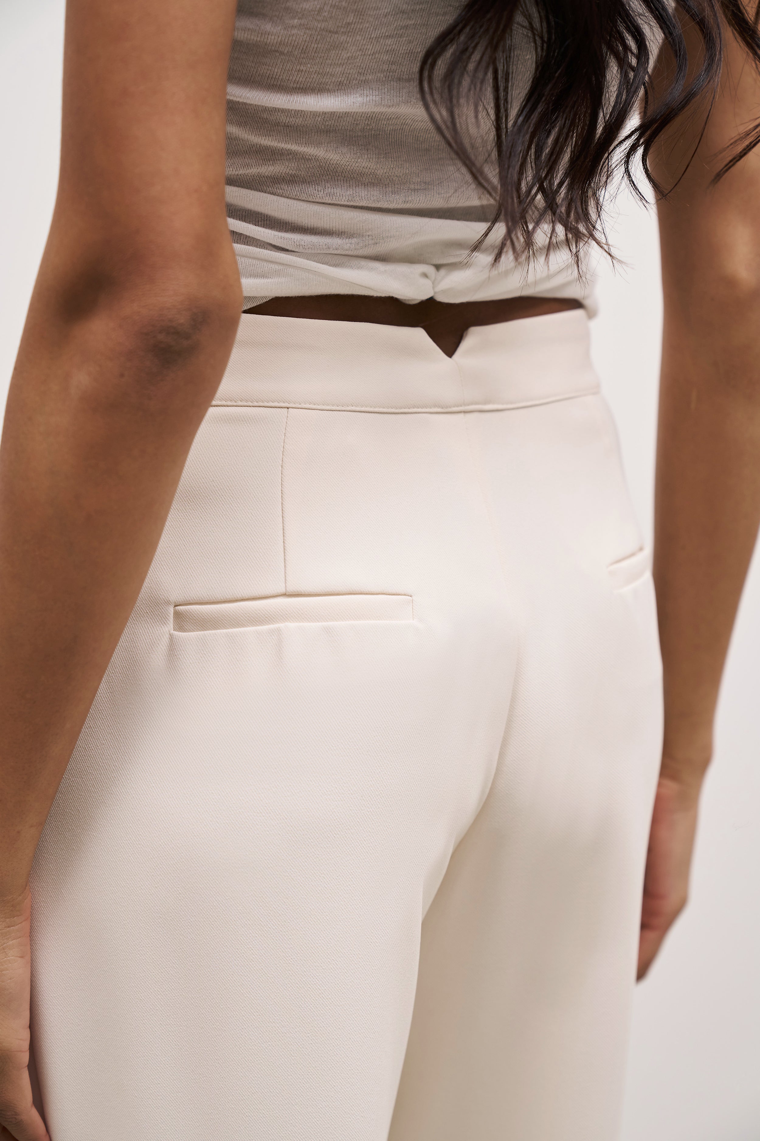 Effortless Wide Leg Trousers - Cream