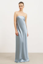 Satin Cowl Back Maxi Dress - Seafoam