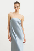 Satin Cowl Back Maxi Dress - Seafoam