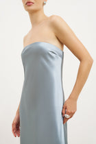 Satin Cowl Back Maxi Dress - Seafoam