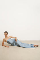 Satin Cowl Back Maxi Dress - Seafoam