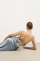 Satin Cowl Back Maxi Dress - Seafoam