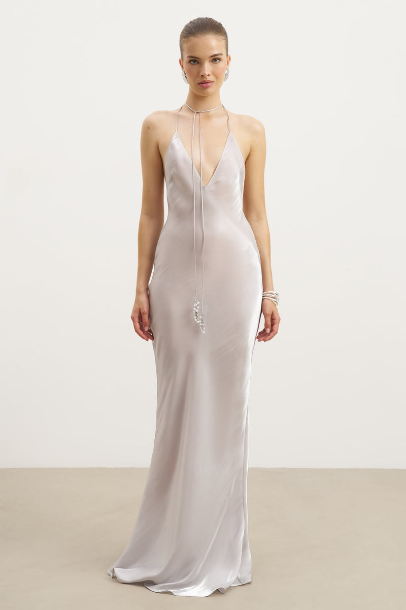 Colorset-Pearl Detail Plunging Birthday Gown | BOA Colorset-Pearl Detail Plunging Birthday Gown | BOA
