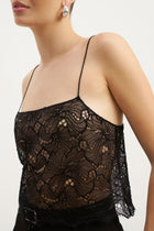 Lace Square Neck Camisole - Black