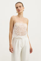 Lace Square Neck Camisole - White