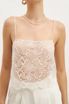 Lace Square Neck Camisole - White