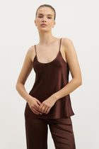 Satin Scoop Neck Camisole - Carob
