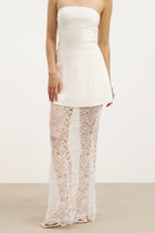 Lace Column Maxi Skirt - White