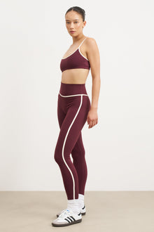 Base Contrast Trim Leggings - Merlot/Tofu